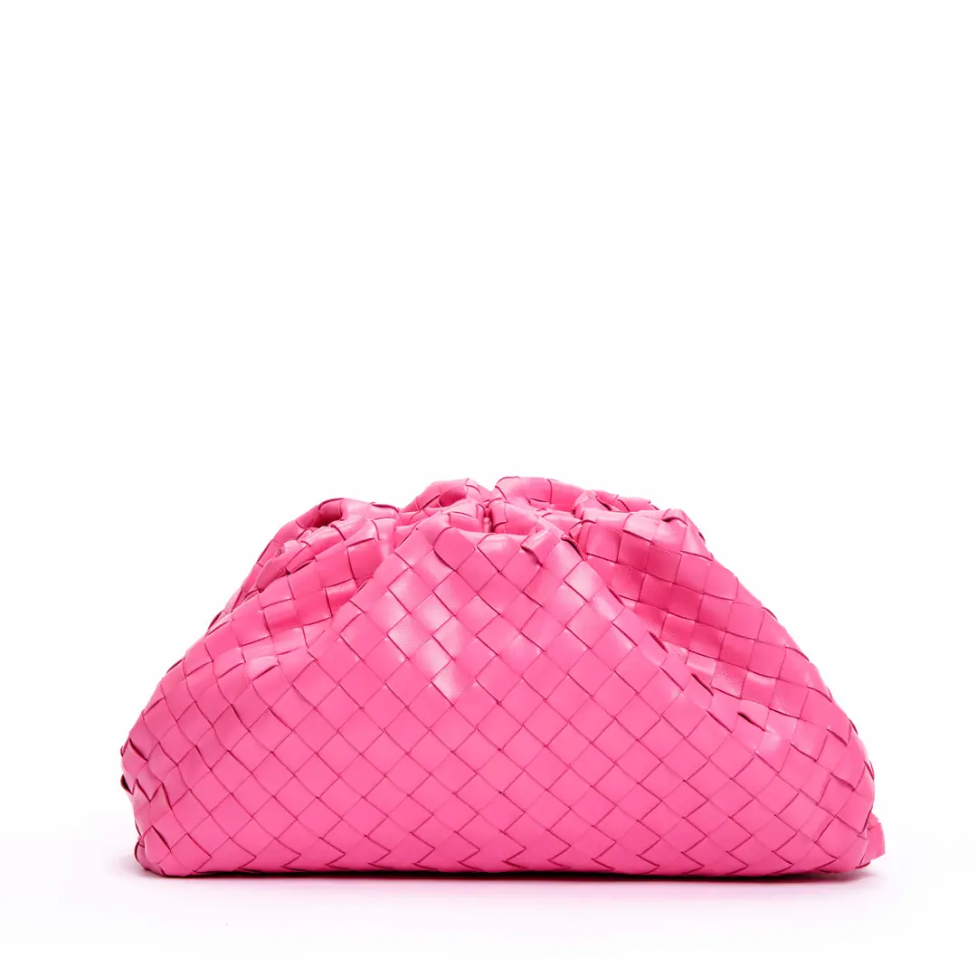 Bottega Veneta - Pembe 'The Pouch' Deri Clutch - Authentic Seconds