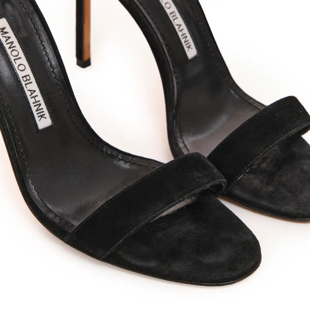Manolo Blahnik - Siyah Ankle Strap Topuklu Ayakkabı / 38