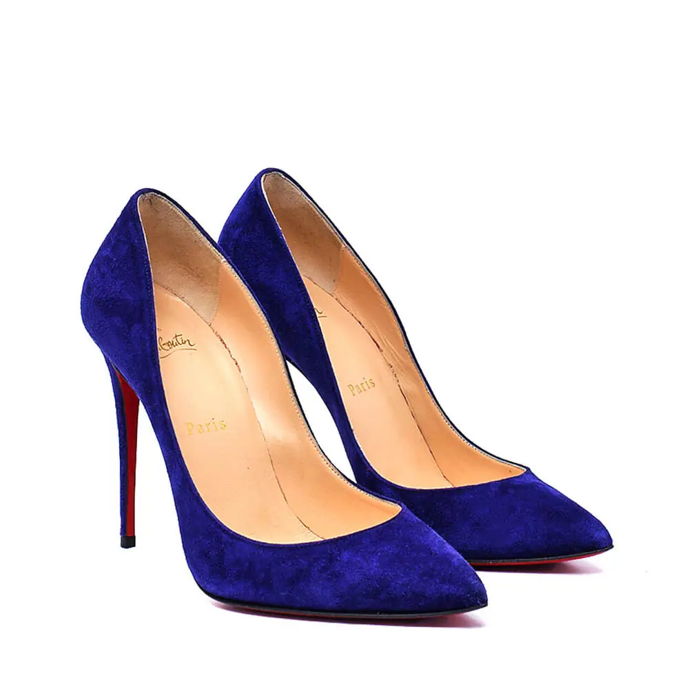Christian Louboutin Saks Blue Suede So Kate Stiletto Pumps 39