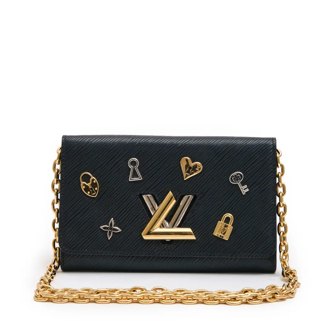 Louis Vuitton - Siyah Epi Twist Love Lock WOC Çanta - Authentic