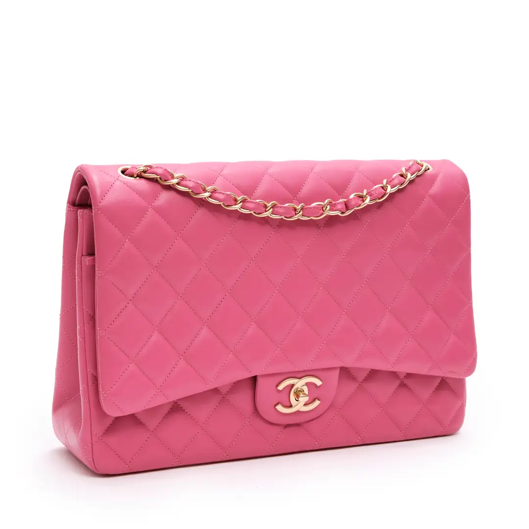 Chanel - Pembe Maxi Jumbo Double Flap Çanta - Authentic Seconds