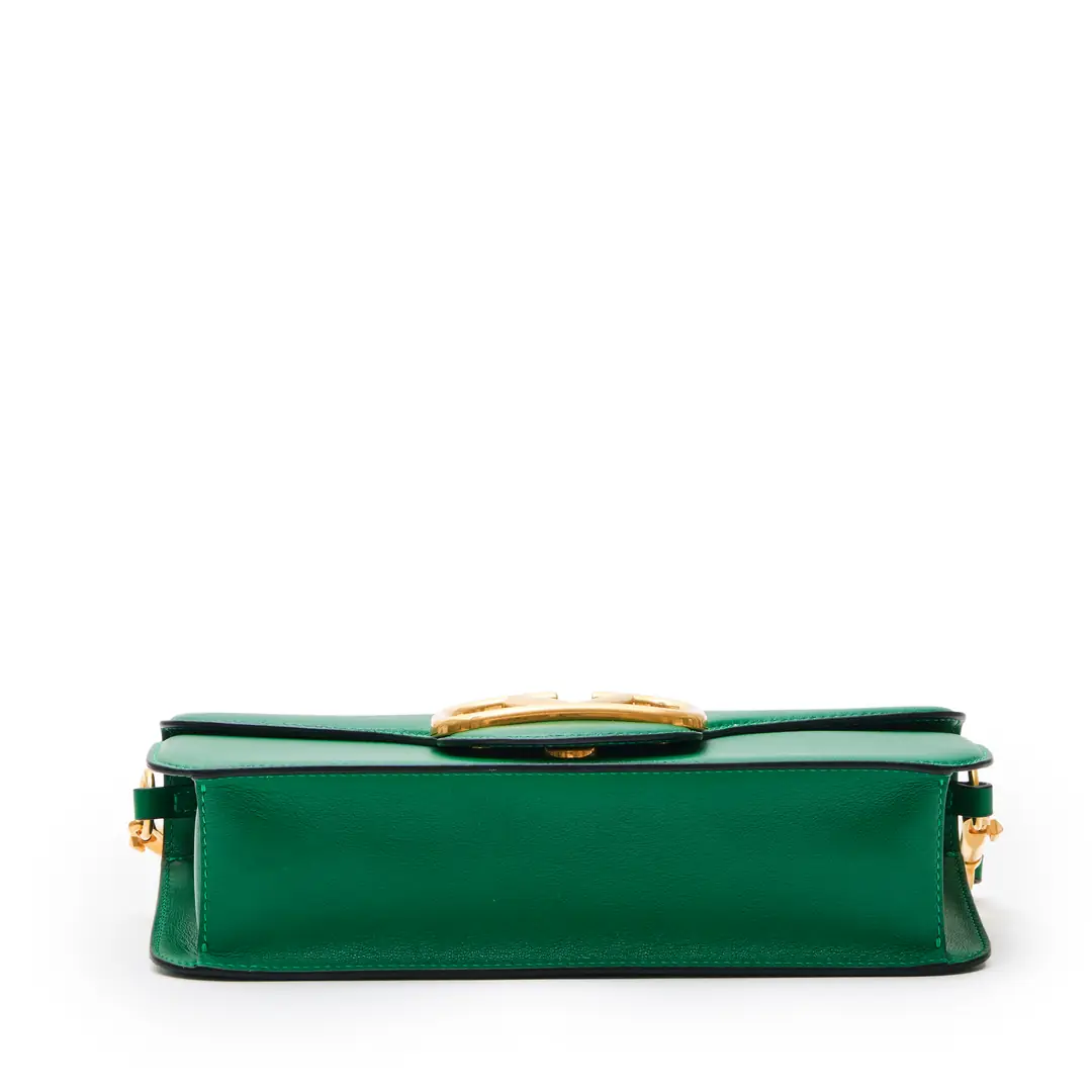 Valentino - Yeşil V Logo Omuz Çantası - Authentic Seconds