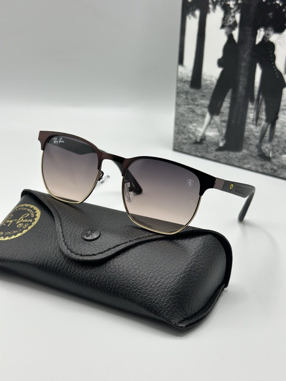 Ray-Ban Scuderia Kahverengi Ferrari Unisex Güneş Gözlüğü 