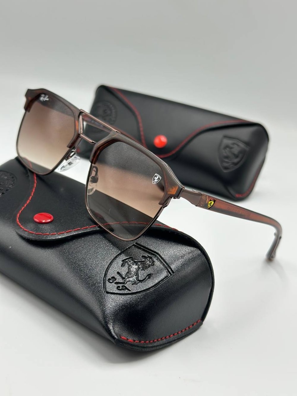 Ray-Ban Scuderia Ferrari Kahverengi Unisex Güneş Gözlüğü 