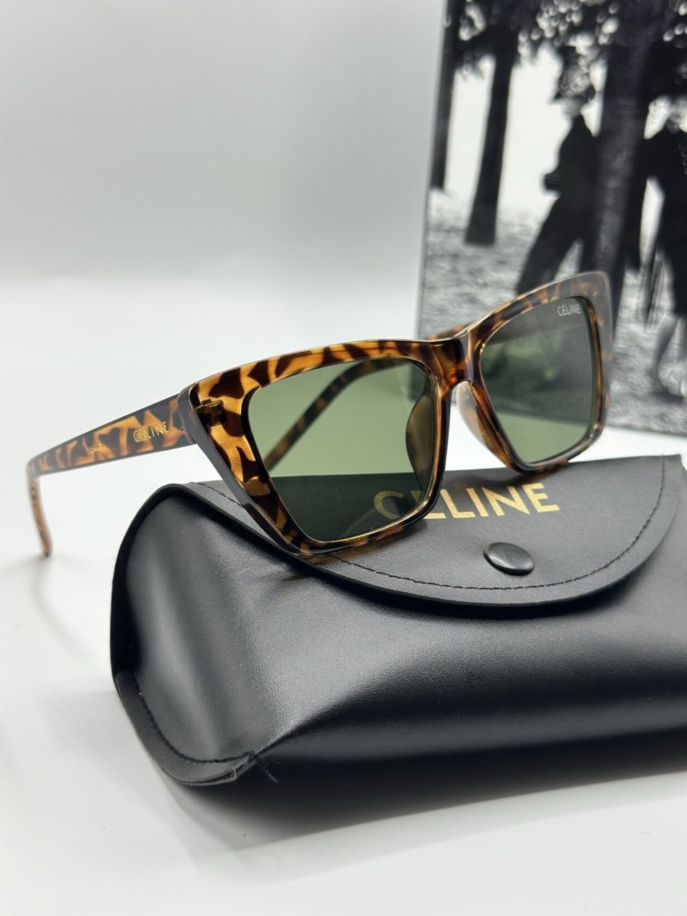 Celine Cat Eye Leopar Kadın Güneş Gözlüğü 