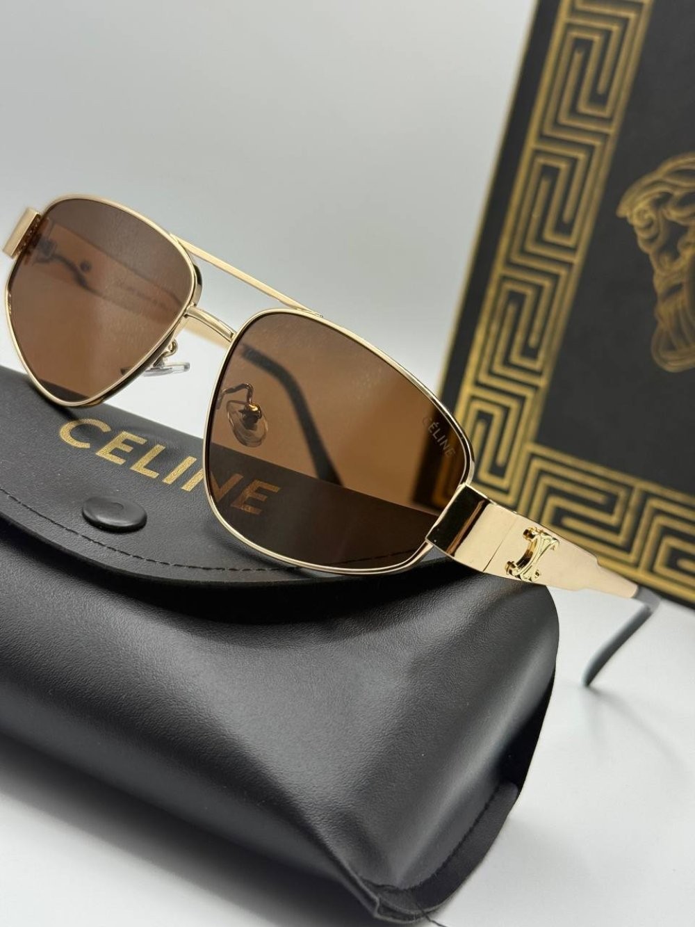 Celine Metal Kasa Kahverengi İthal Unisex Güneş Gözlüğü  