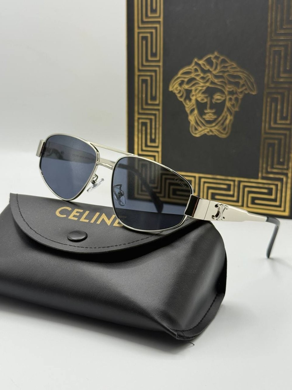 Celine Metal Kasa Gümüş İthal Unisex Güneş Gözlüğü 
