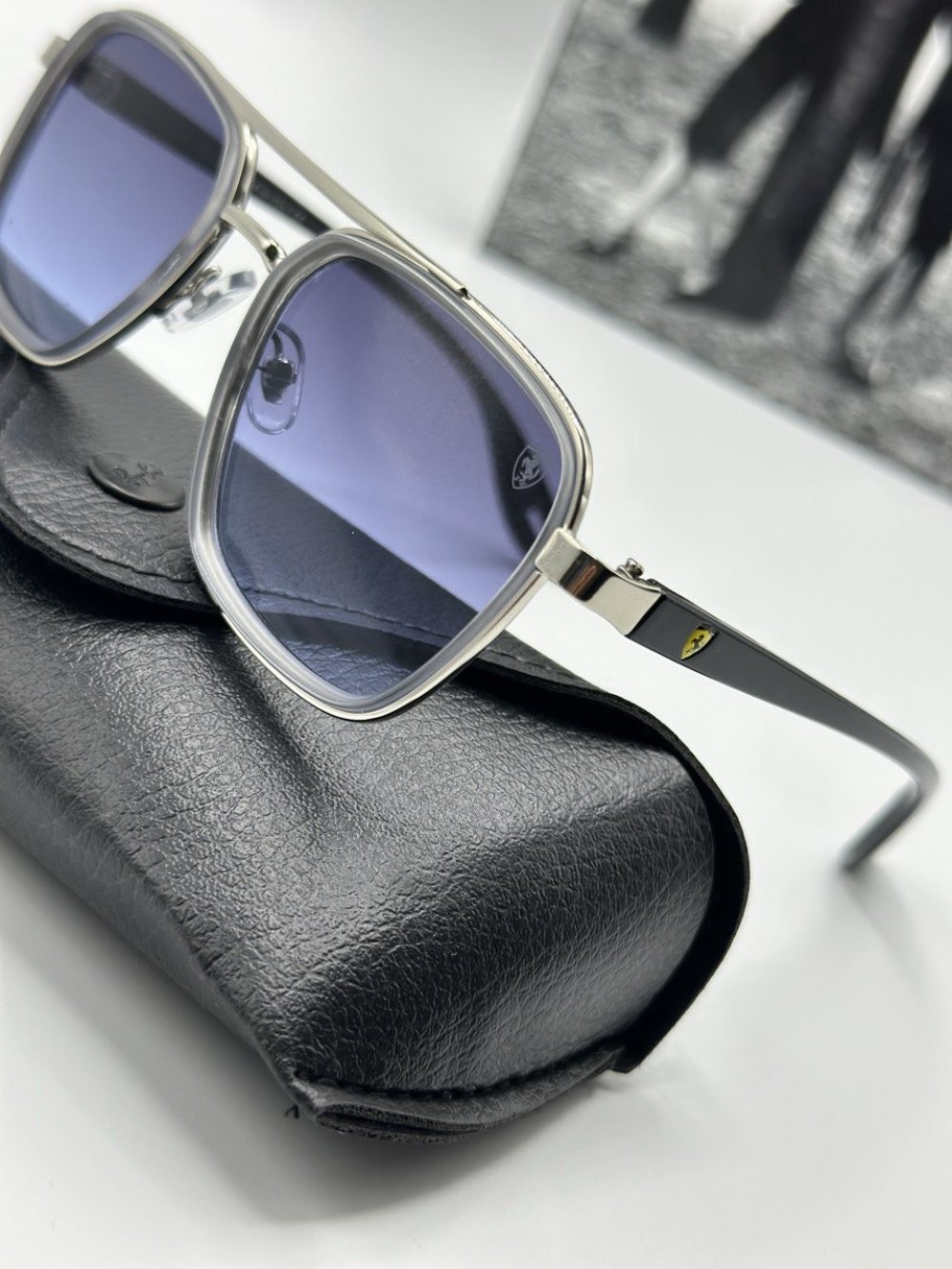 Rayban Ferrari Gri Mor Cam İthal Unisex Güneş Gözlüğü  