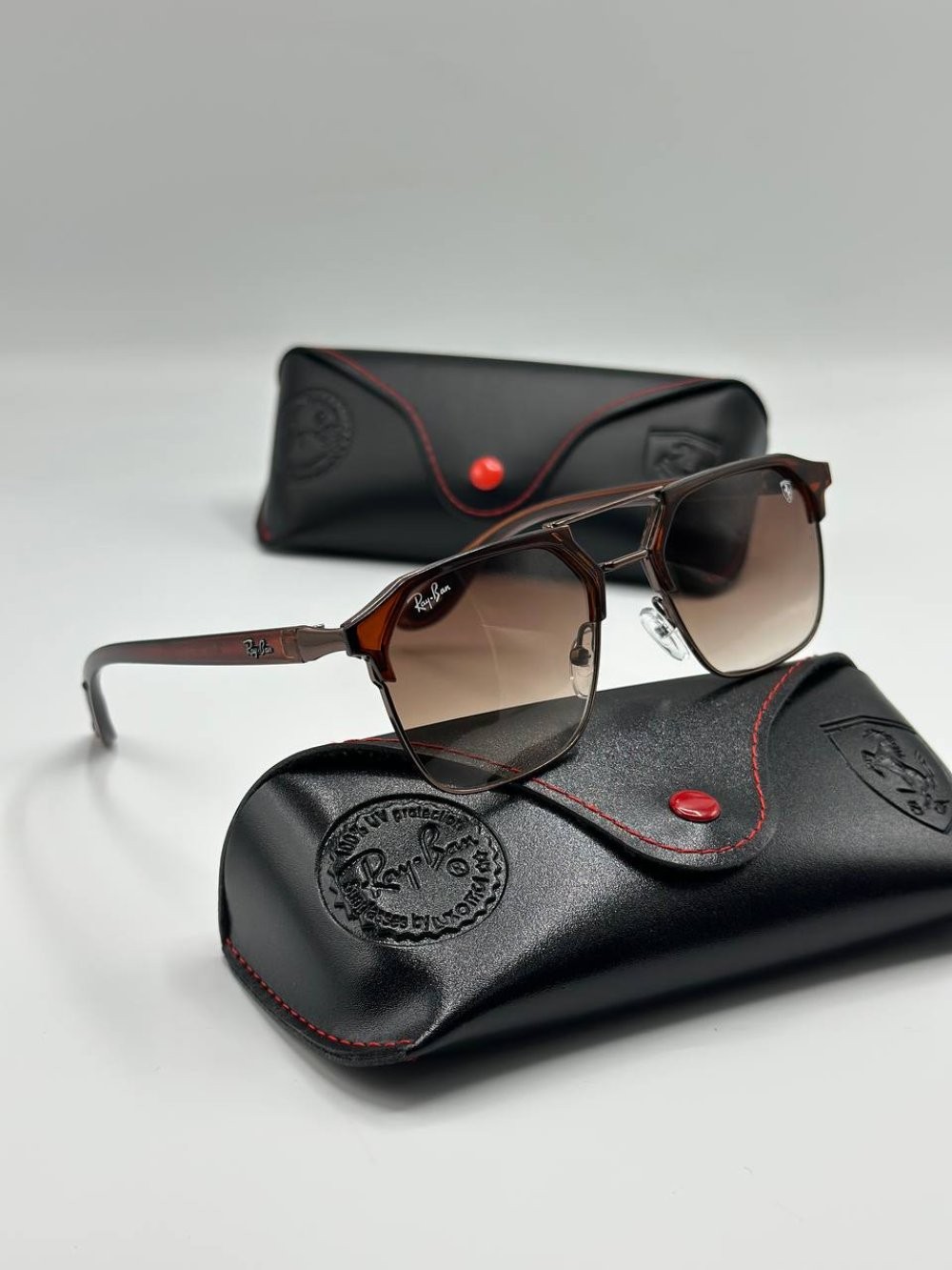 Ray-Ban Scuderia Ferrari Kahverengi Unisex Güneş Gözlüğü 