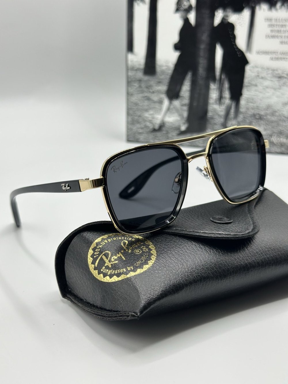 Rayban Ferrari Gold Siyah Cam İthal Unisex Güneş Gözlüğü  
