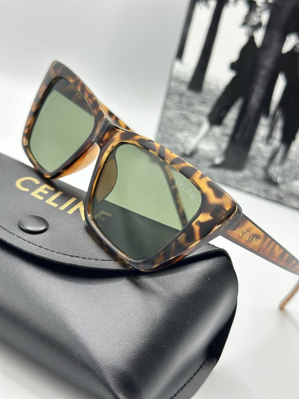 Celine Cat Eye Leopar Kadın Güneş Gözlüğü 