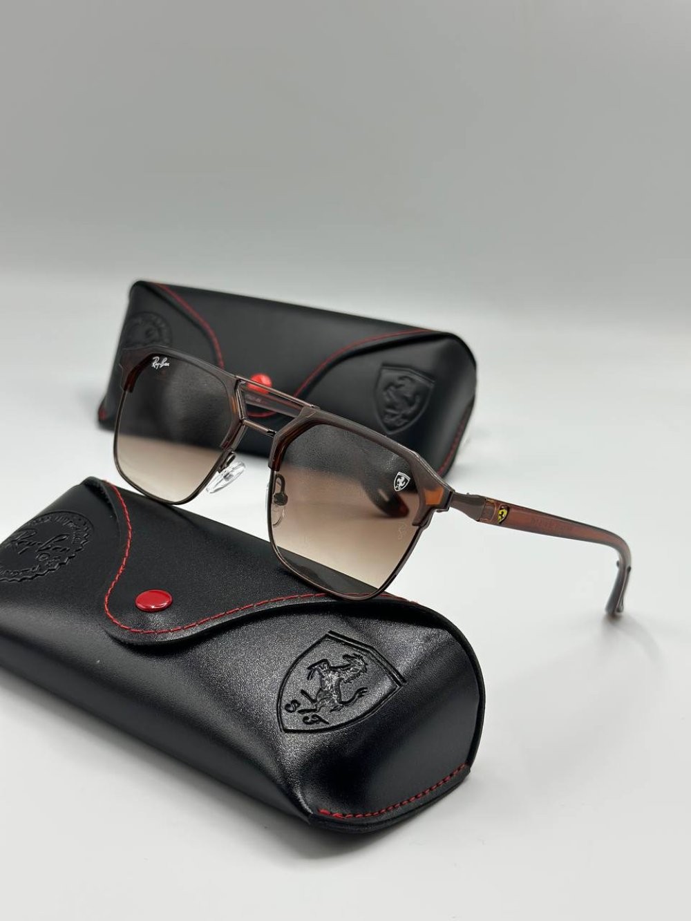 Ray-Ban Scuderia Ferrari Kahverengi Unisex Güneş Gözlüğü 