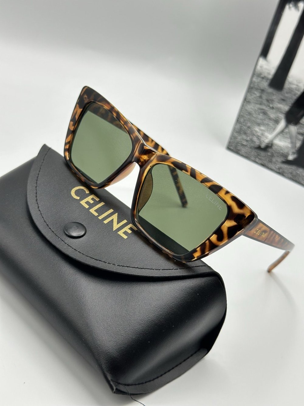 Celine Cat Eye Leopar Kadın Güneş Gözlüğü 