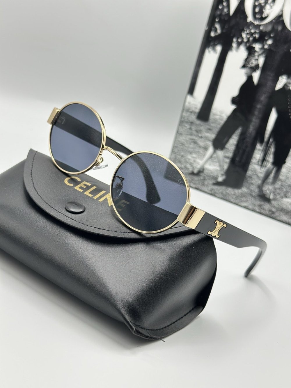 Celine Gold - Siyah Metal Kasa Unisex Güneş Gözlüğü 