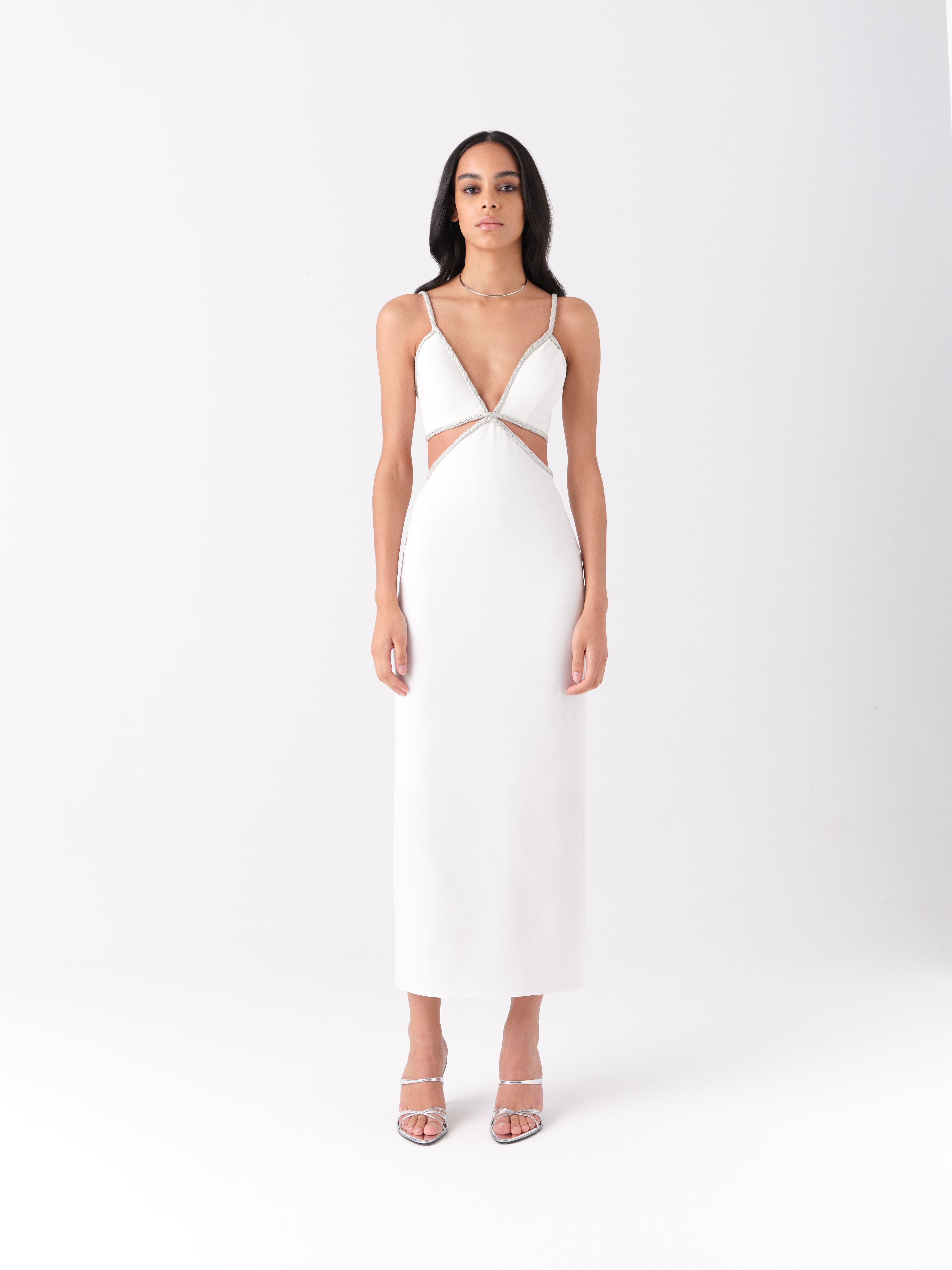 Luna Midi Dress in White