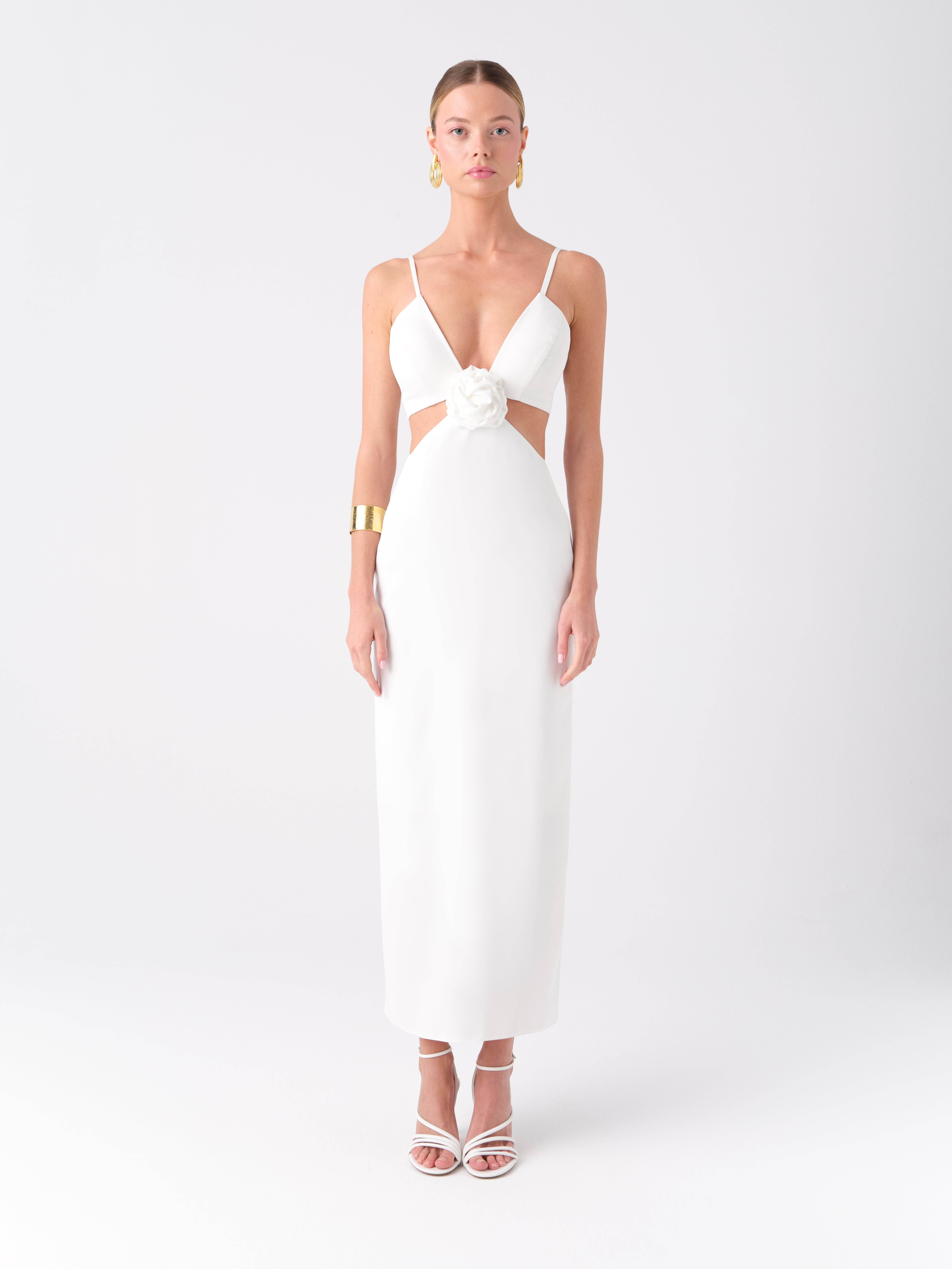 Rosalia Midi Dress in White