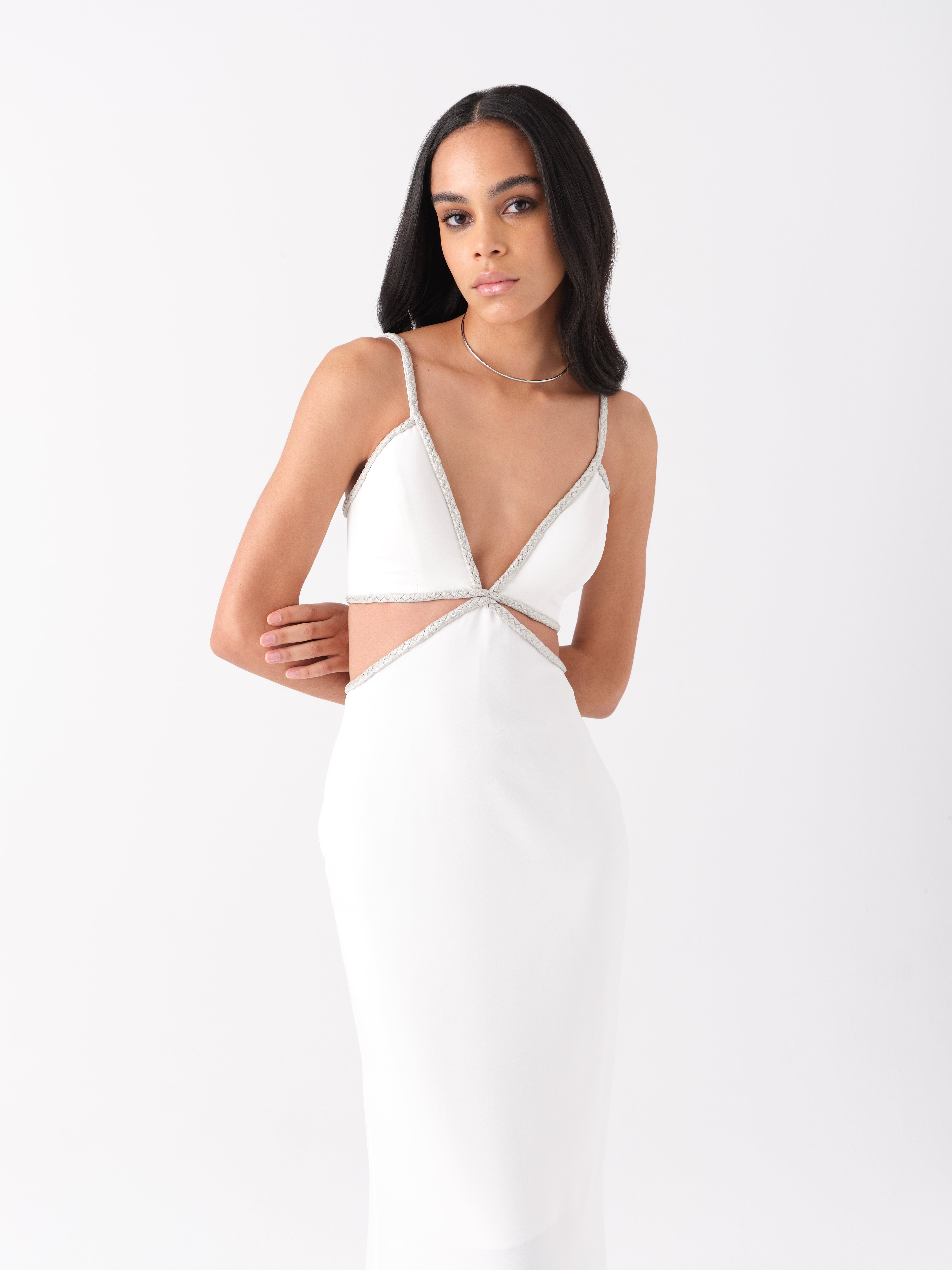 Luna Midi Dress in White