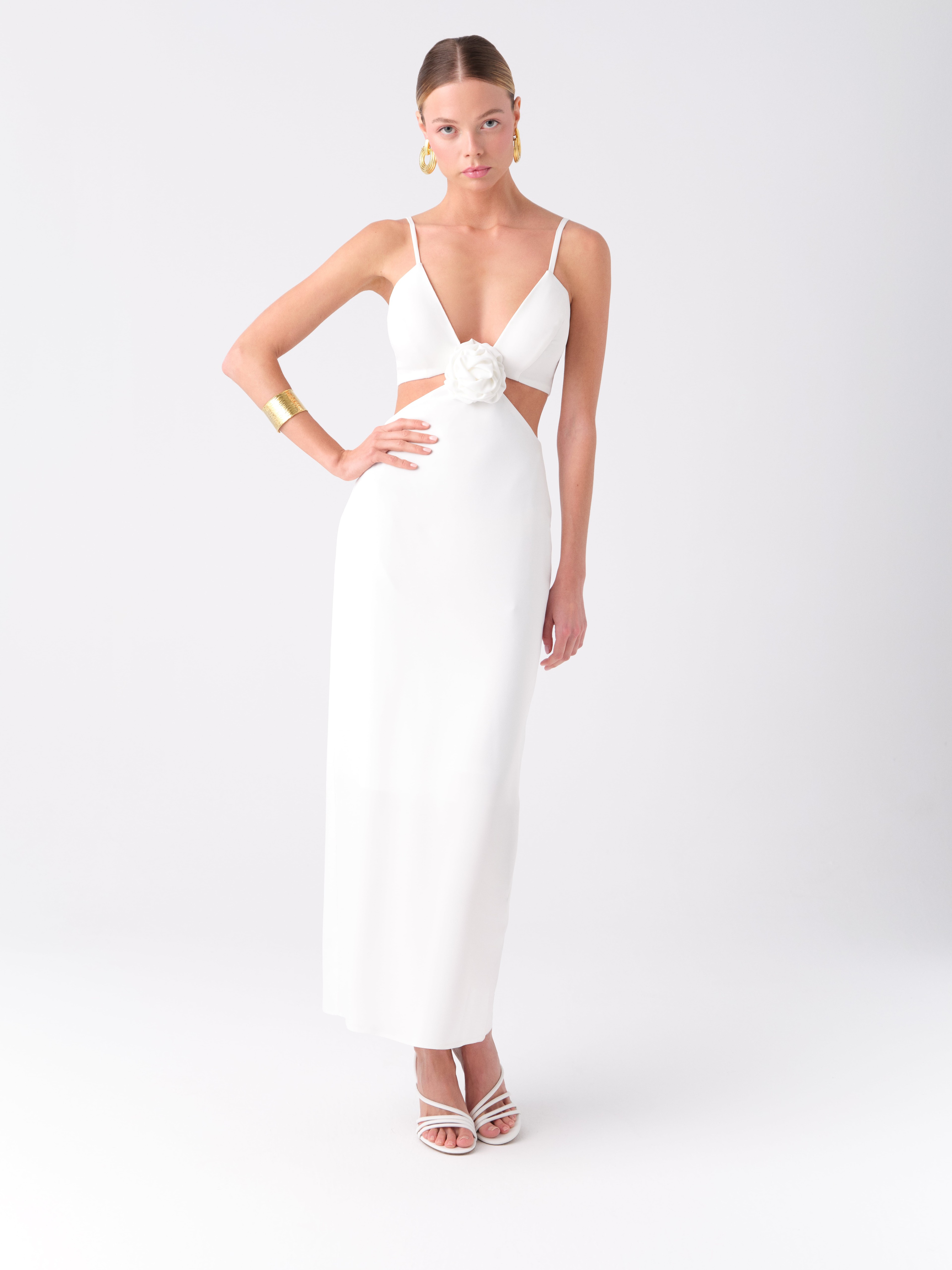 Rosalia Midi Dress in White