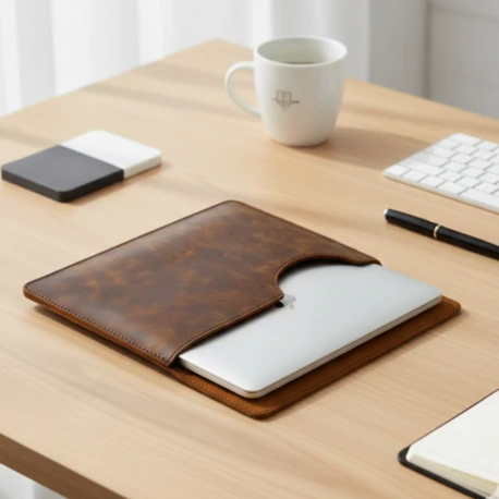 Masterwork - Hakiki Deri Macbook, Laptop & Tablet Çantası - Kahverengi