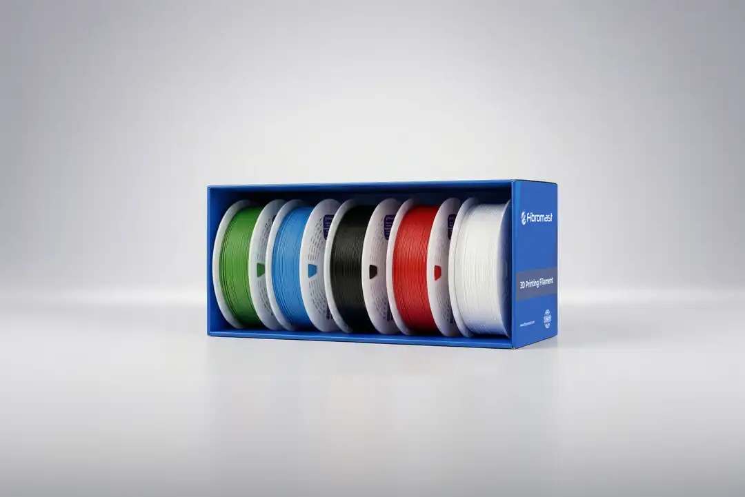 Fibromast ABS Color Edition 5'li ABS Filament Seti – Beyaz Siyah Yeşil Mavi Kırmızı