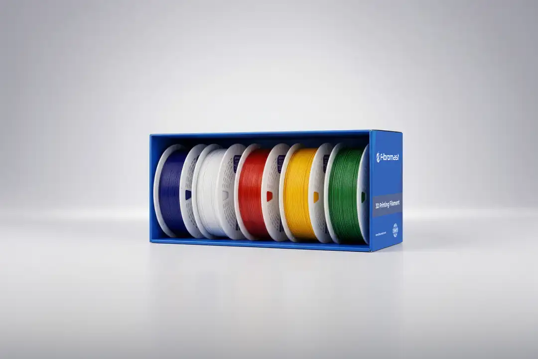 Fibromast Color Edition 5li PLA Filament Seti Beyaz Mavi Sarı Yeşil Kırmızı
