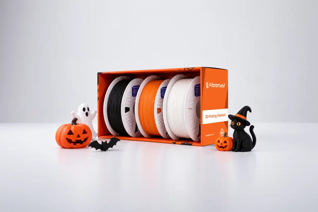 Fibromast Halloween Edition 3'lü PLA Filament Seti | Siyah Beyaz Pumpkin Yellow | 3 KG