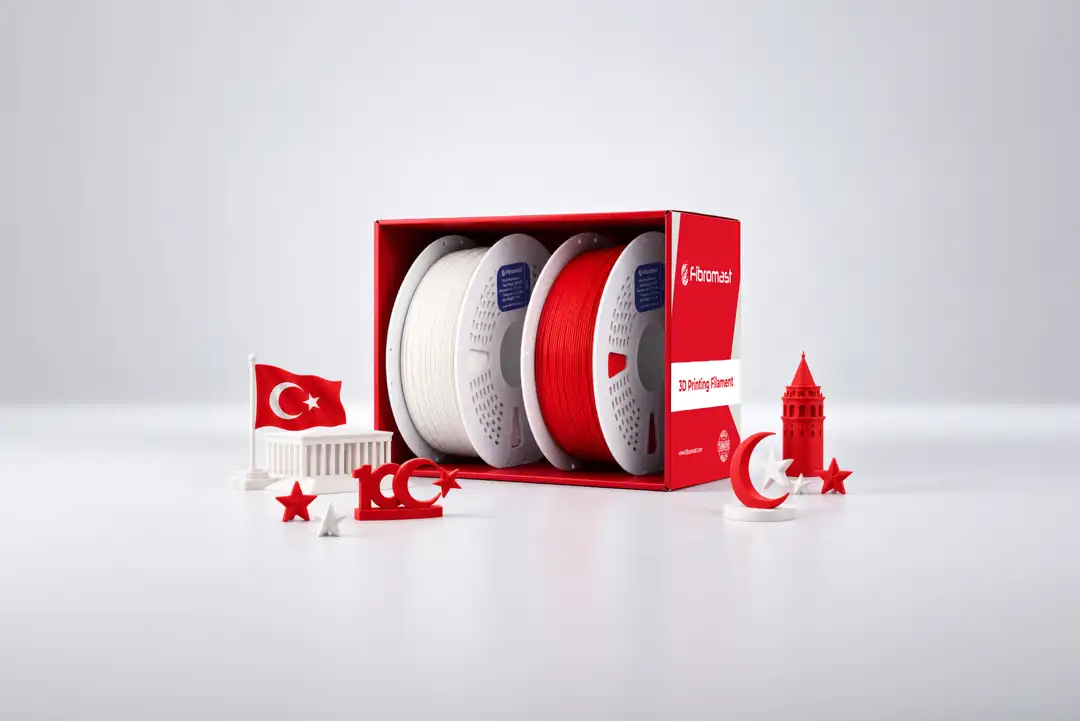 Fibromast Cumhuriyet Koleksiyonu Kırmızı Beyaz 2'li PLA Filament Seti | 2 KG