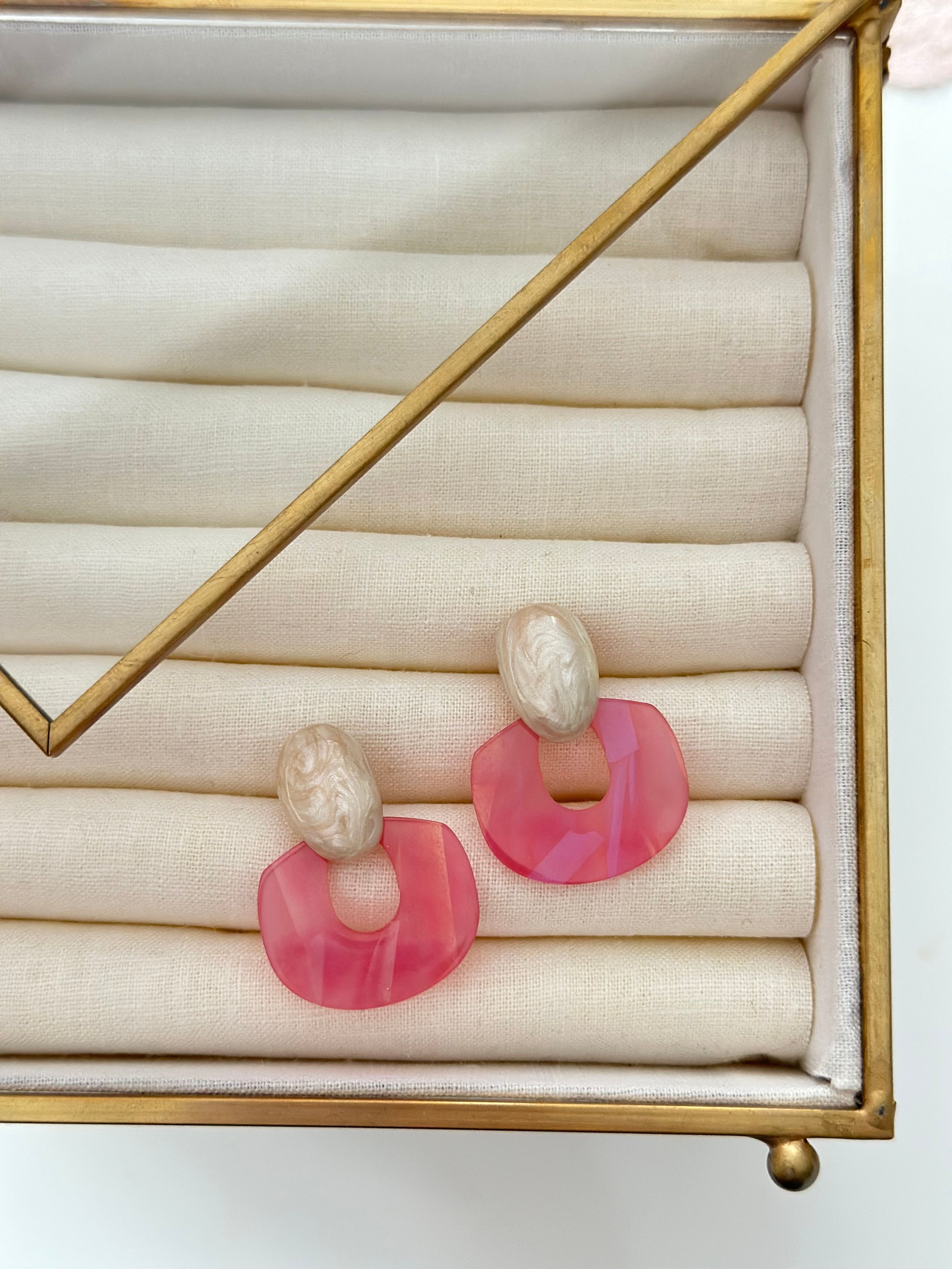 Formé Akrilik Küpe - Pembe