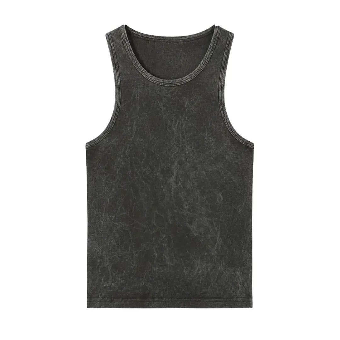 Rib. Tank Top Acid Wash