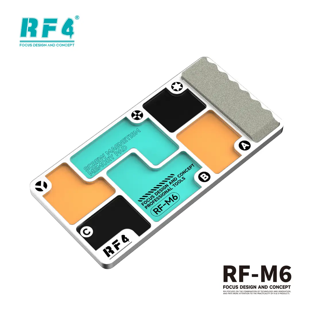 RF4 RF-M6 2’si 1 arada Alüminyum Alaşımlı Vida Saklama Manyetik Tepsisi ve Entegre Bileme Taşı