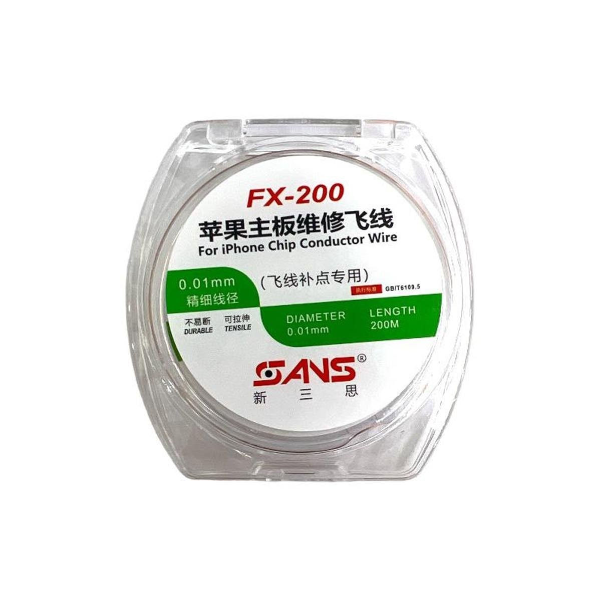 Sans FX-200 Emaye Kaplı İnce Bakır Yol Çekme Teli 0.01mm/200mt