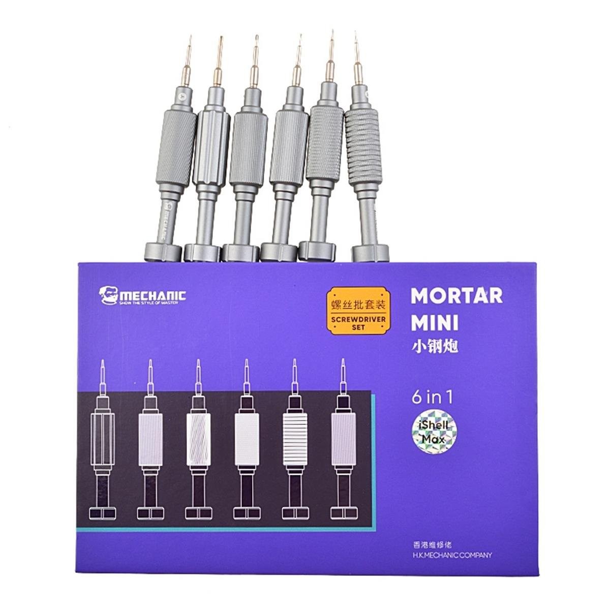 Mechanic Mortar Mini iShell Max S2 Çelik 6 Parça Tornavida Seti