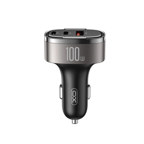 CC61 100W USB-C (TYPE-C) | Lightning | USB-A 3 Çıkışlı Voltaj Gösterge Ekranlı Araç içi Şarj Aleti Adaptör