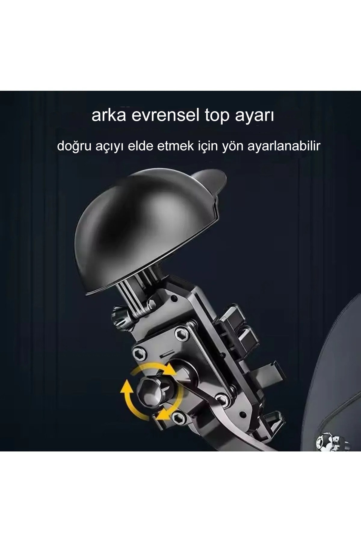 Otomatik Tuşlu Şapkalı Motorsiklet Bisiklet Telefon Tutacağı Ayna ve Gidon Bağlantılı