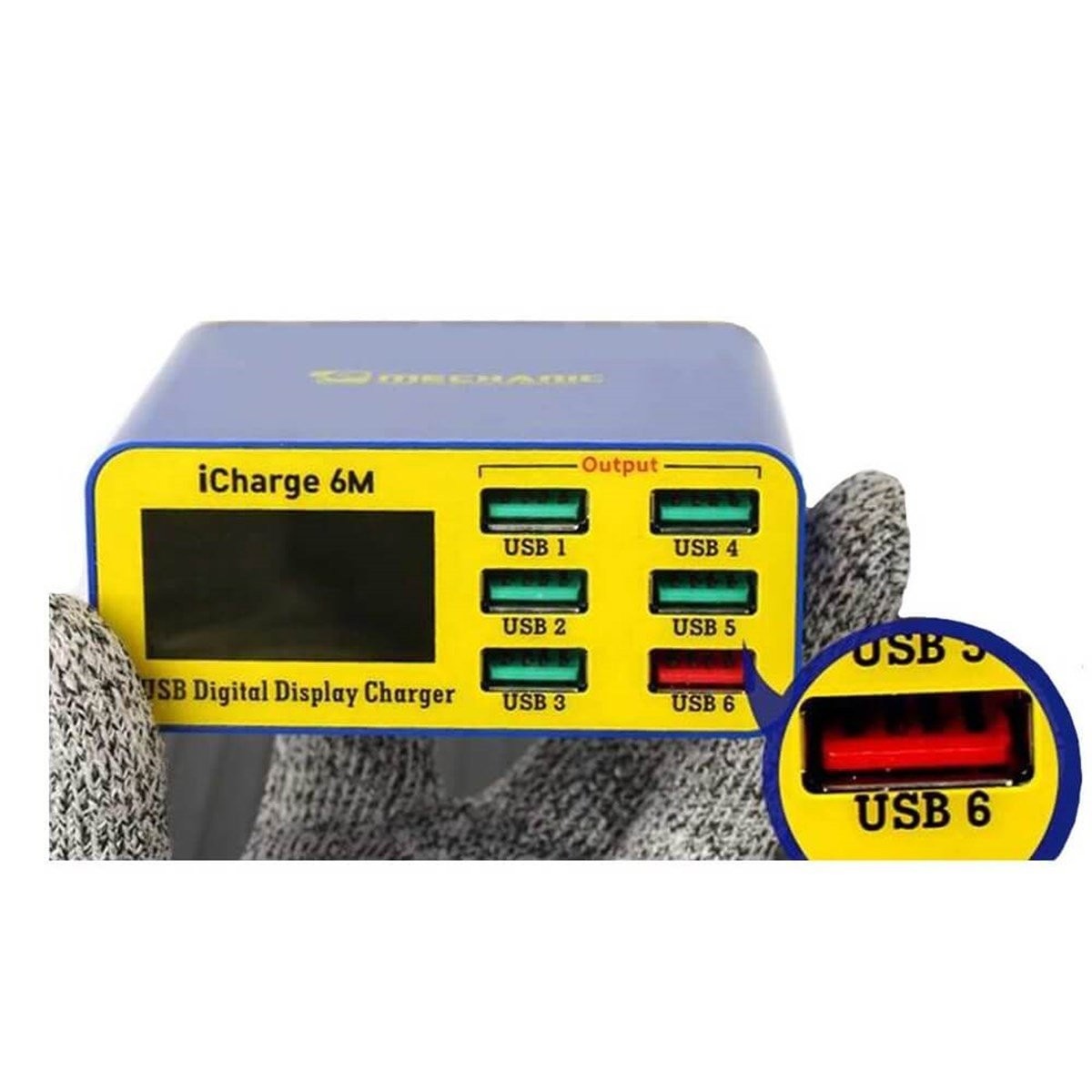 MECHANIC iCharge 6M Dijital Ekran 6 USB Girişi Hızlı Şarj Cihazı