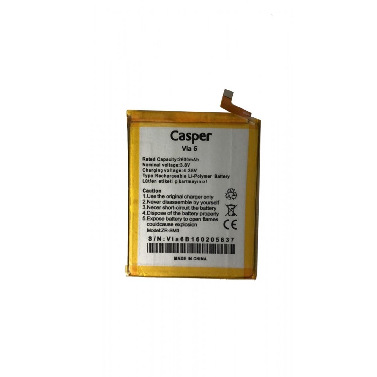 Casper Via 6 Batarya Pil