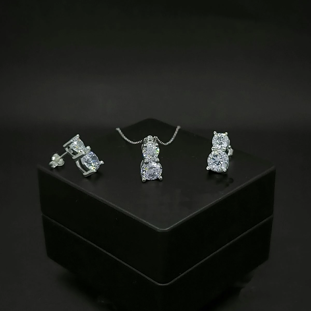  Çift Taş Gümüş Mini set