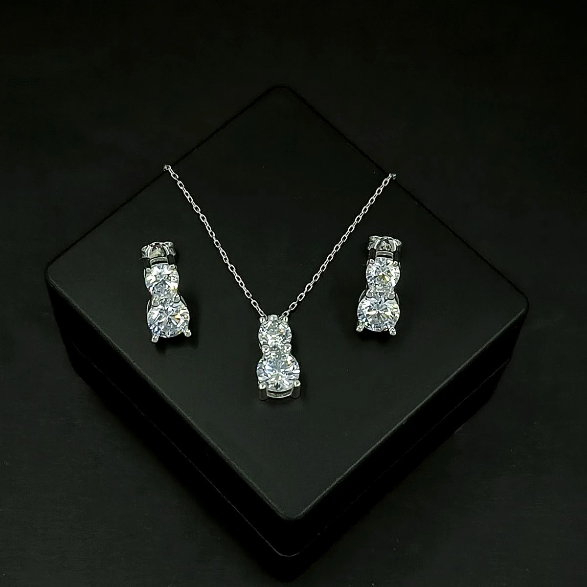  Çift Taş Gümüş Mini set