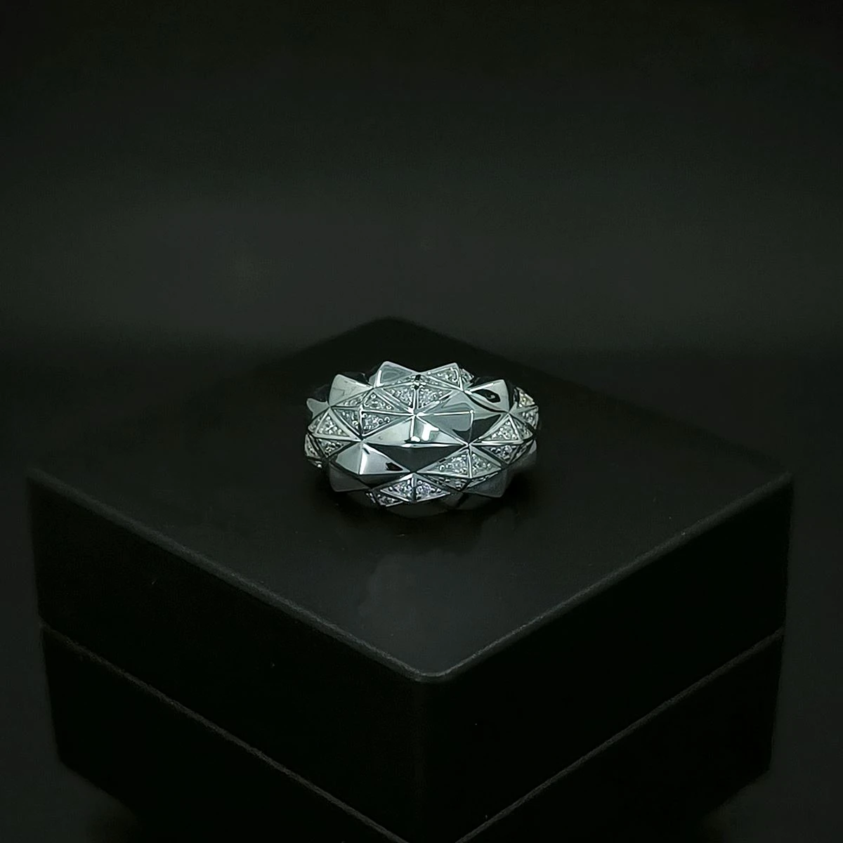 Piramid 3D Fantazi Fizyon Gümüş Yüzük