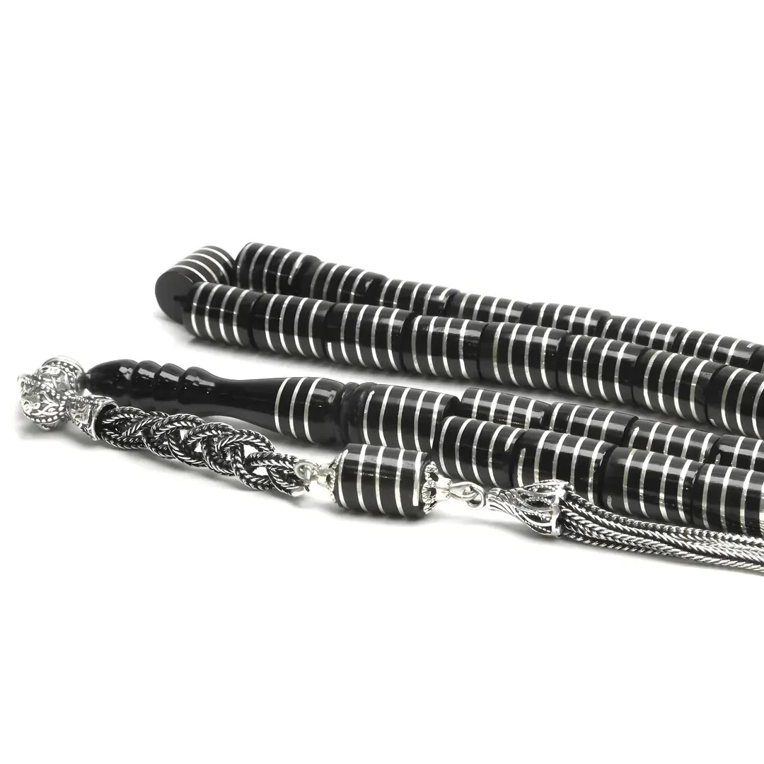 Oltu Taşı Kesme Model  Burgu Vida İşlemeli Tespih