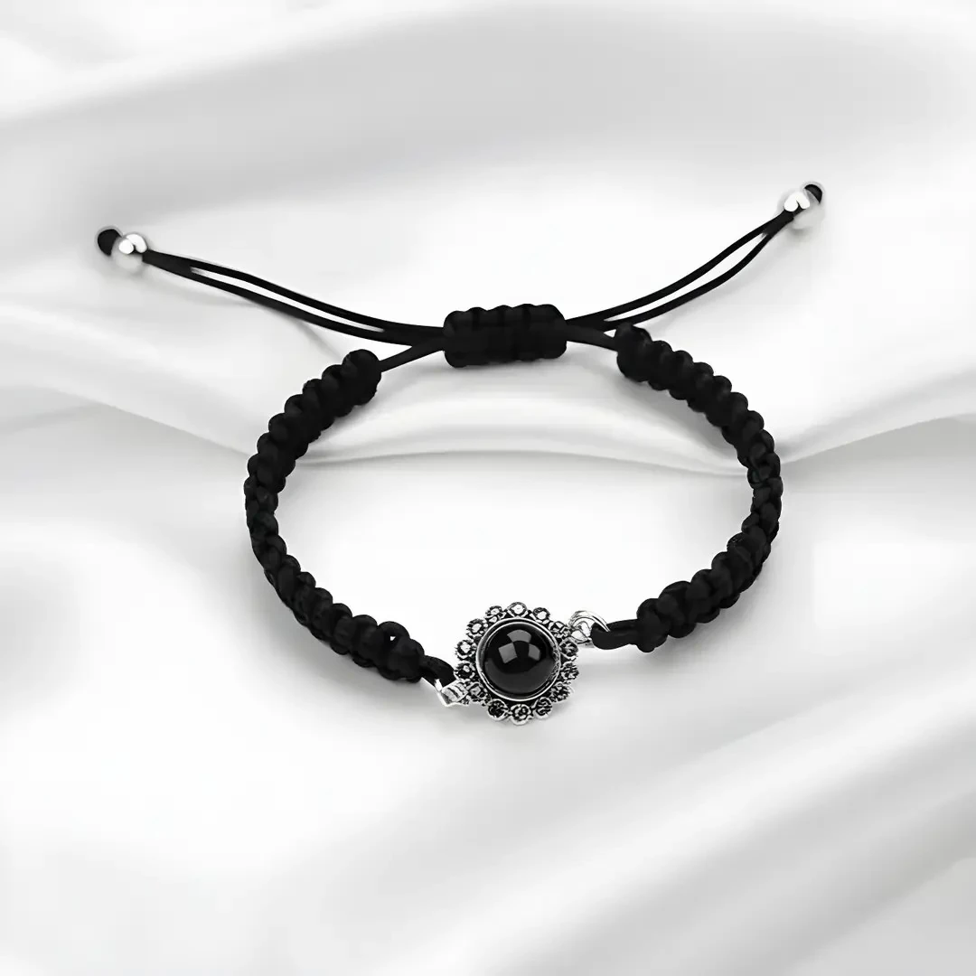 GONCA  OLTU TAŞI GÜMÜŞ ÇERÇEVE  AYARLANABİLİR  BİLEKLİK