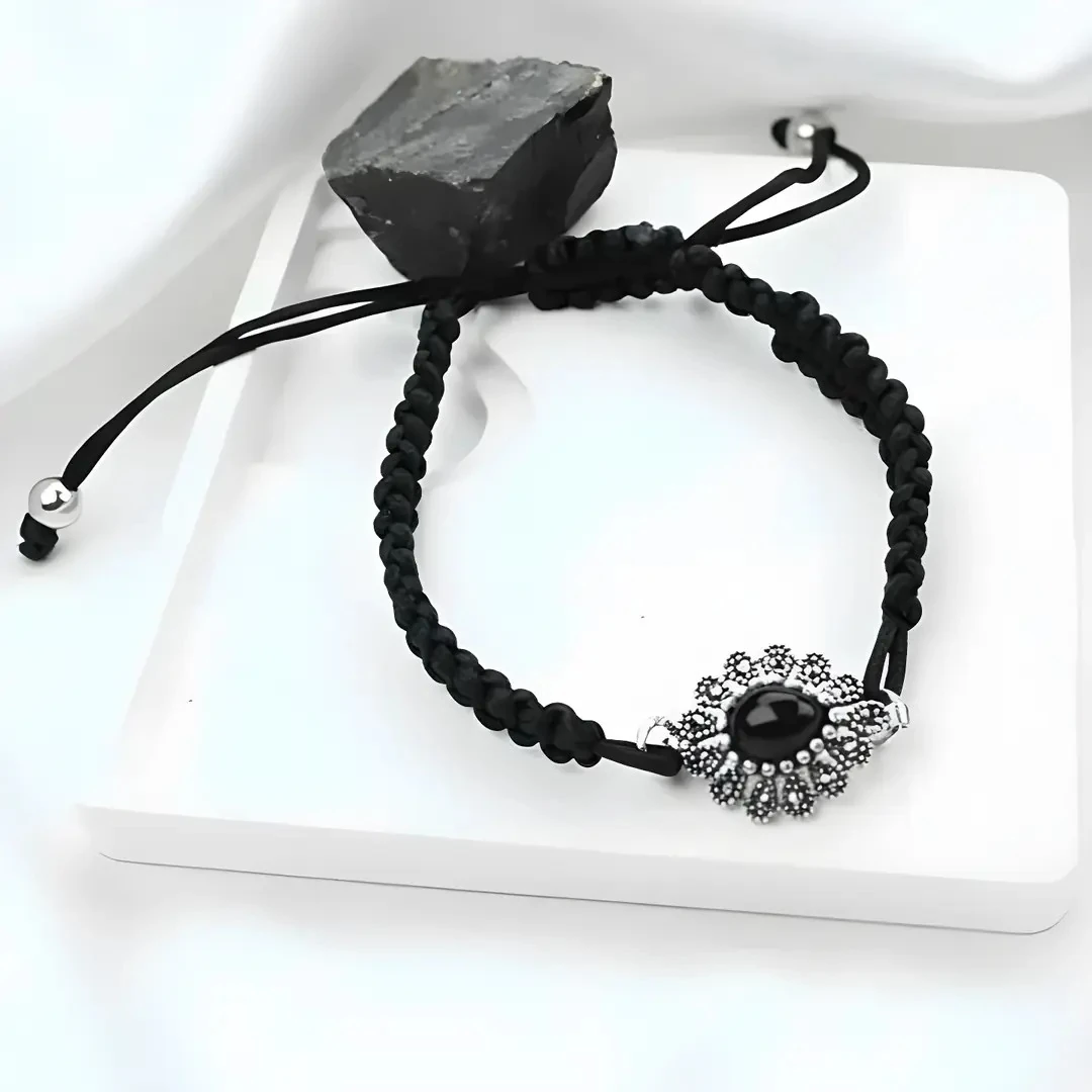 DUYGU  OLTU TAŞI GÜMÜŞ ÇERÇEVE  AYARLANABİLİR  BİLEKLİK