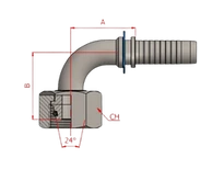 3/16" M14*1,5 SOMUNLU 90 DERECE RAKOR 6L