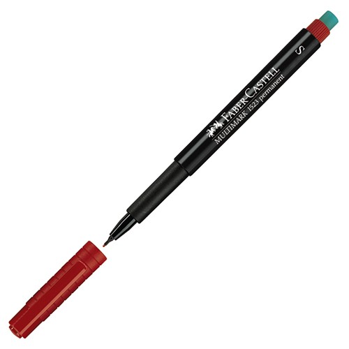 Faber-Castell Asetat Kalemi Permanent (S) Kırmızı