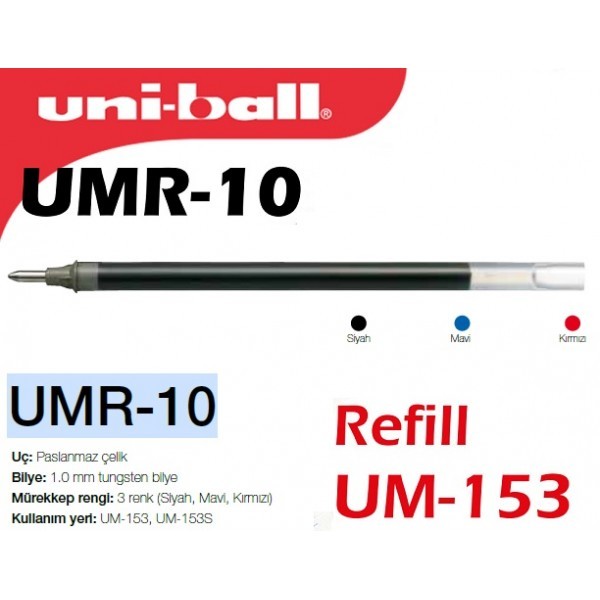 Uni-ball UMR-10 Signo BROAD 1.0 İmza Kalemi Yedeği Kırmızı
