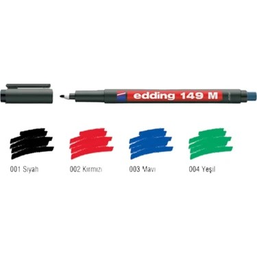 Edding Asetat Kalemi - Silgili Medium Uç Mavi (E-149M)