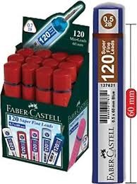 Faber-Castell Grip Min 0.5 2B 60mm, 120'li Tüp, Kırmızı