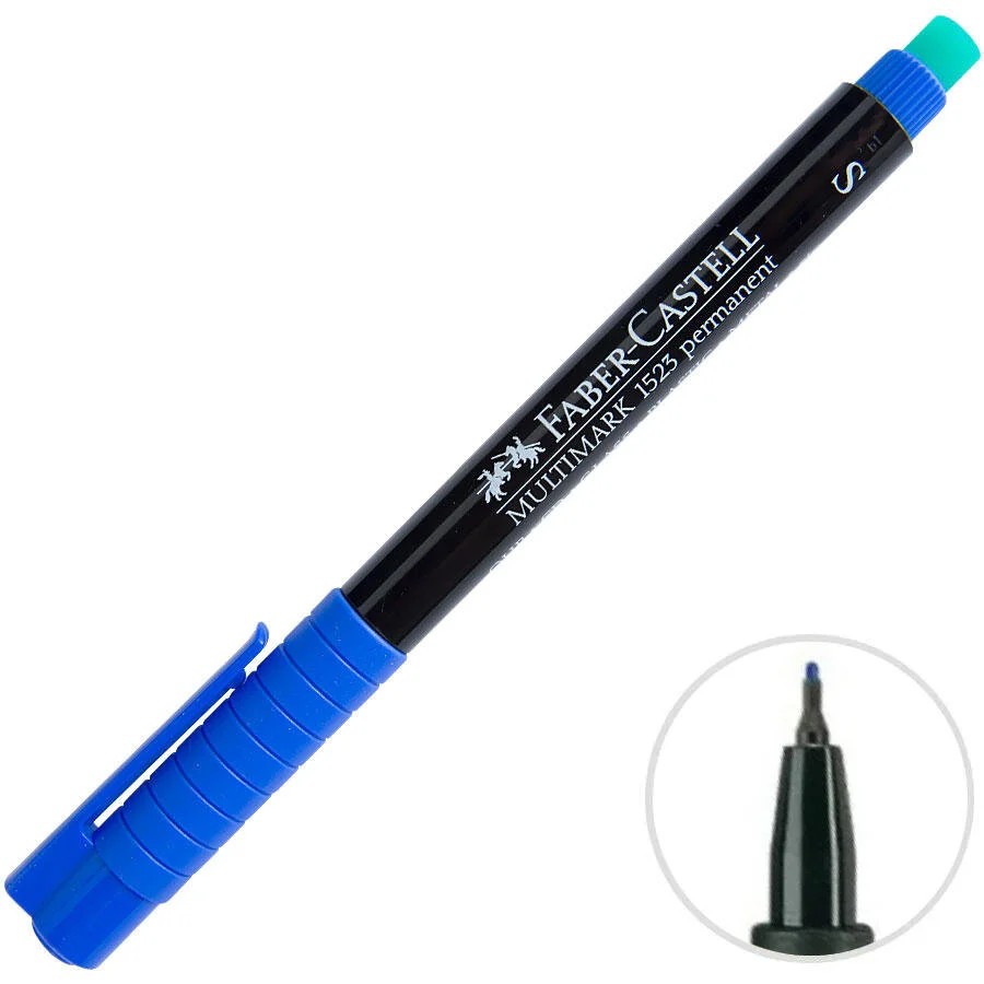 Faber-Castell Asetat Kalemi Permanent (S) Mavi