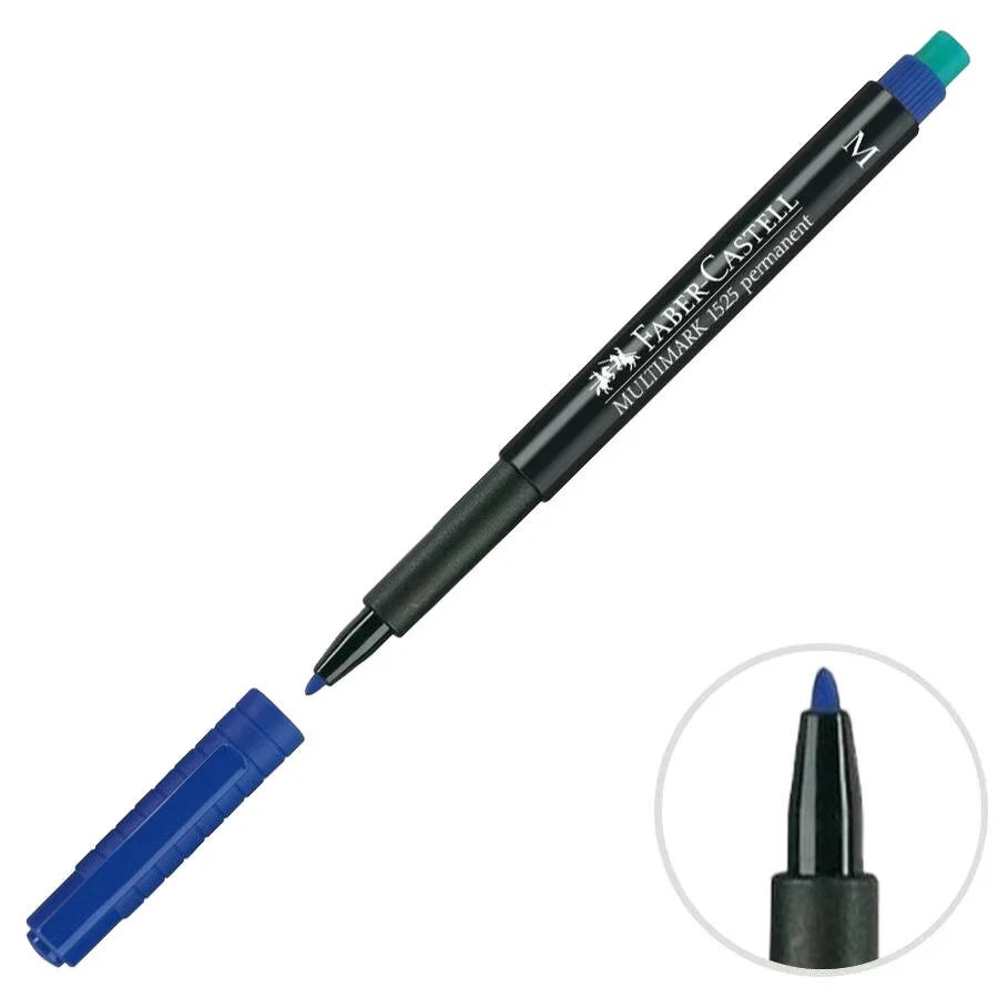 Faber-Castell Asetat Kalemi Permanent (M) Mavi