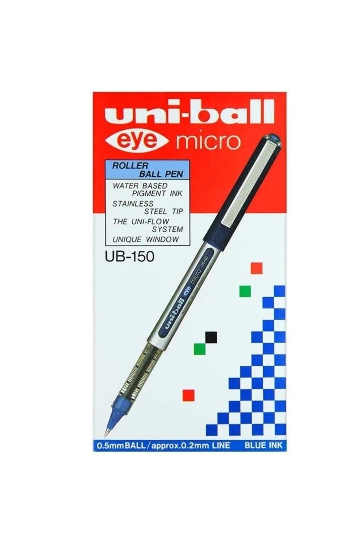 Uni-ball UB-150 EYE micro 0.5 Roller Kalem Mavi (12'li Kutu)